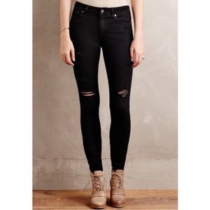 PAIGE Verdugo Ultra Skinny in Black Shadow Destructed